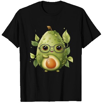 Discover lovable kawaii style avocado with a friendly face T Shirts