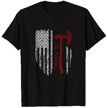 Discover Vikings Axe Valhalla US Flag T Shirts Viking