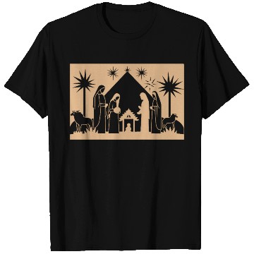 Discover Nativity Scene with Mary Joseph Baby Jesus T Shirts