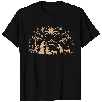 Discover Nativity Scene with Mary Joseph Baby Jesus T Shirts