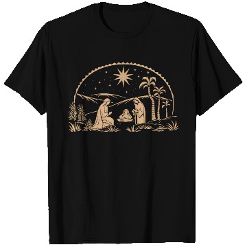 Discover Nativity Scene with Mary Joseph Baby Jesus T Shirts