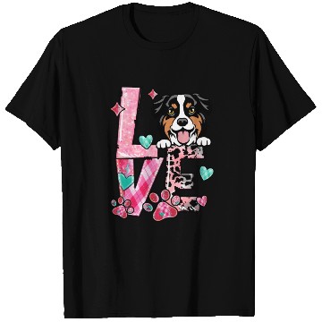Discover Australian Shephard Dog I Love My Dog Valentines D T Shirts