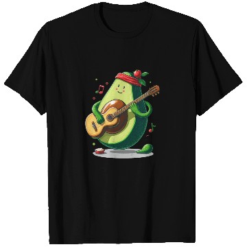 Discover Avocado playing guitar T Shirts