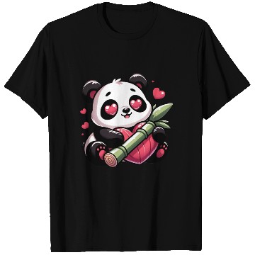 Discover Panda Heart Eye Patches Valentine's Day Bamboo T Shirts