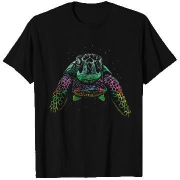 Discover Colorful Turtle Swimming T Shirts