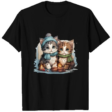Discover chubby kittens in Christmas stockings hanging T Shirts