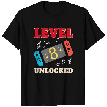 Discover LEVEL 8 UNLOCKED Gamer 8th Birthday Gaming Gift T Shirts