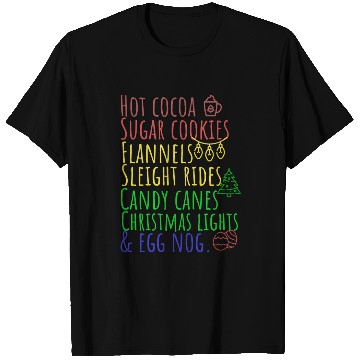 Discover Hot cocoa sugar cookies Christmas lights T Shirts