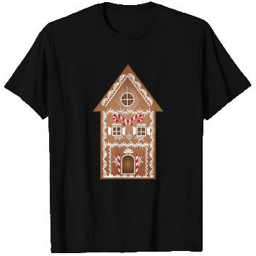Discover beautifully decorated gingerbread house for XMAS T Shirts