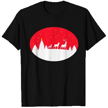 Discover deers in a winter scene T Shirts