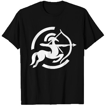 Discover Zodiac Sagittarius Arc Icon Minimalistic White T Shirts