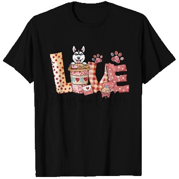 Discover Husky Dog Coffee Lover Dog Mom Valentines Day T Shirts