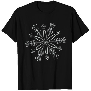 Discover filigree snow crystal blossom in winter T Shirts