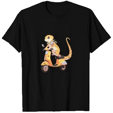 Discover Leopard Gecko on Scooter Funny Lizard Biker Moped T Shirts