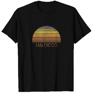 Discover Retro San Diego California Sunset Vacation T Shirts