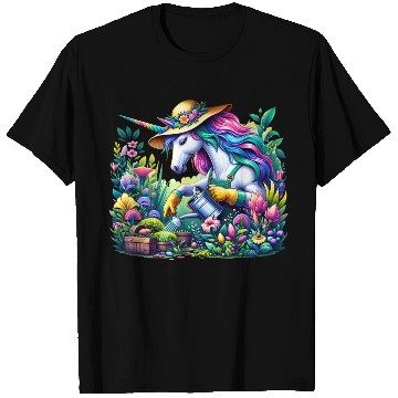 Discover Botanist Unicorn in a Magical Garden T Shirts