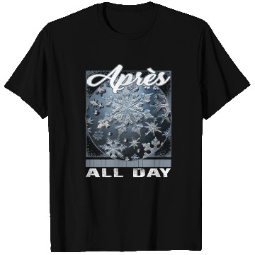 Discover Apres All Day Ski Microscopic Snowflake Detailed T Shirts