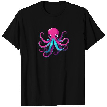 Discover A Cartoonish Octopus in a Playful Pose T Shirts