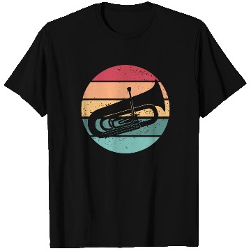 Discover Tuba Retro Sunset Jazz Tuba Player School Band T Shirts