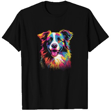 Discover Watercolor Colorful Border Collie T Shirts