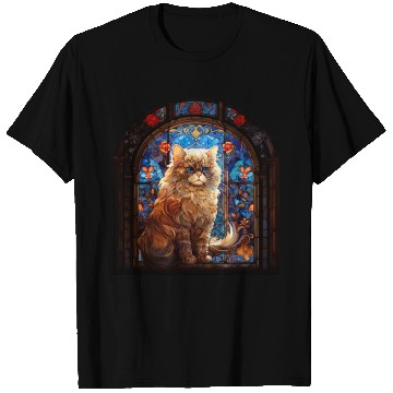 Discover Persian cat in stained glass T Shirts
