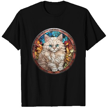 Discover Ragdoll kitten in stained glass T Shirts