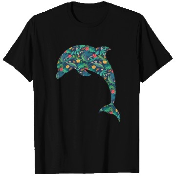 Discover Dolphin Tropical Flower Floral T Shirts