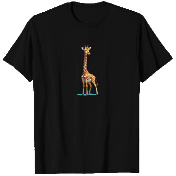 Discover A Cartoonish Giraffe in a Playful Pose T Shirts