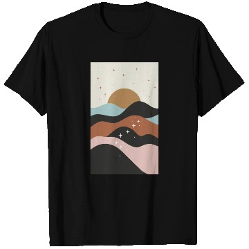 Discover Boho Mountains Moon and Stars T Shirts