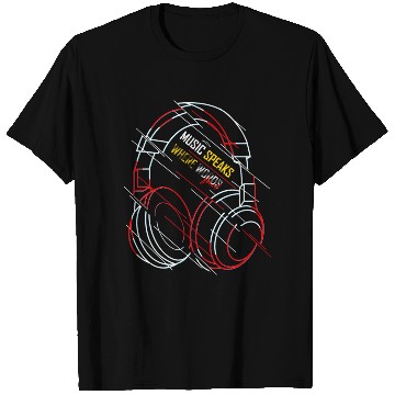 Discover Neon Headphones with Music Slogan T Shirts