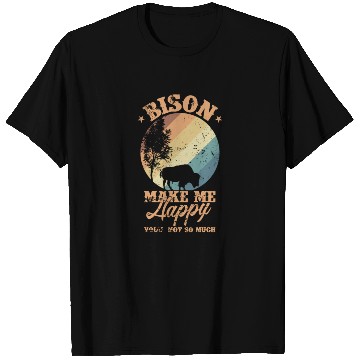 Discover Bison make my Happy Environment Animal T Shirts