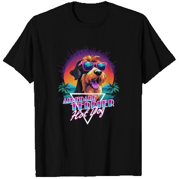 Discover Retro Wave Airdale Terrier Hot Dog T Shirts
