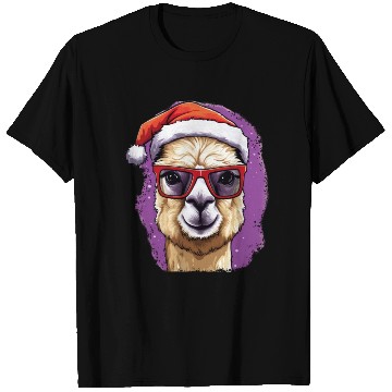Discover Christmas Llama with Glasses T Shirts