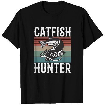 Discover Catfish Hunter Catfishing Angler Noodler Fisherman T Shirts