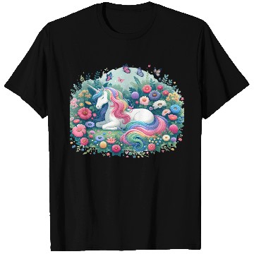 Discover Botanist Unicorn in a Magical Garden T Shirts