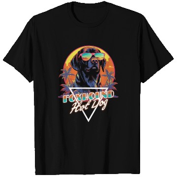 Discover Retro Wave Foxhound Hot Dog T Shirts