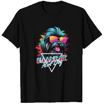Discover Retro Wave Havanese Hot Dog T Shirts