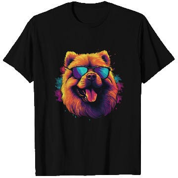 Discover Retro Wave Chow Chow Dog T Shirts