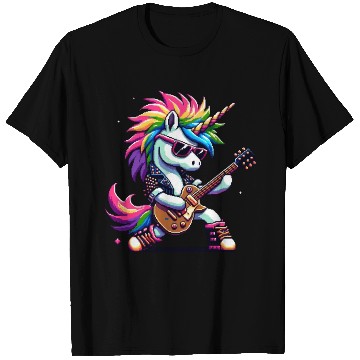 Discover Pixel Punk Rock Unicorn T Shirts
