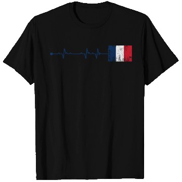 Discover France Flag Heartbeat T Shirts