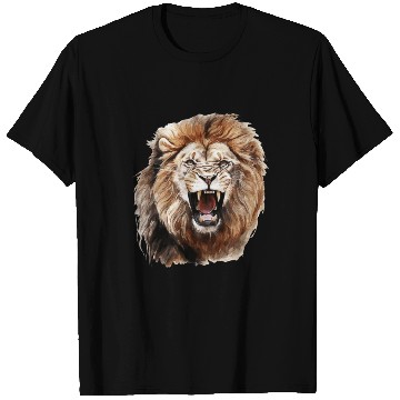 Discover Roaring Lion Watercolor Painting Portrait T Shirts