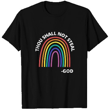 Discover Thou Shall Not Steal Rainbow God Christian T Shirts