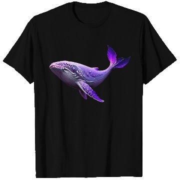 Discover Neon whale illustration T Shirts