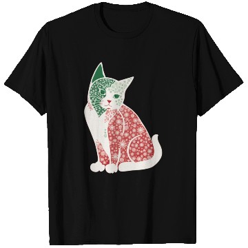 Discover Christmas snowflake cat v2 T Shirts