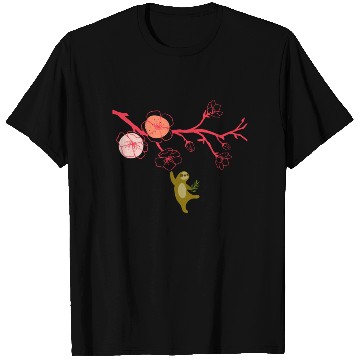 Discover Japanese cherry blossoms and sloth T Shirts