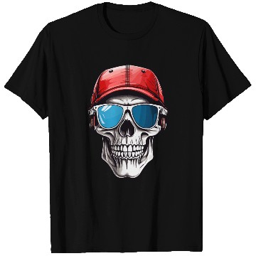 Discover Skull Sunglasses and Baseball Cap T Shirts Design
