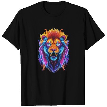 Discover Roaring Spectrum: Colorful Lion Face T Shirts