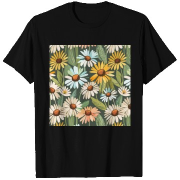 Discover Daisy flower pattern watercolor poster T Shirts