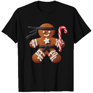 Discover Funny Ninja Gingerbread Man Cookie Candy Cane T Shirts