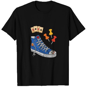 Discover Classic Shoes With Pins And Card Poker T Shirts